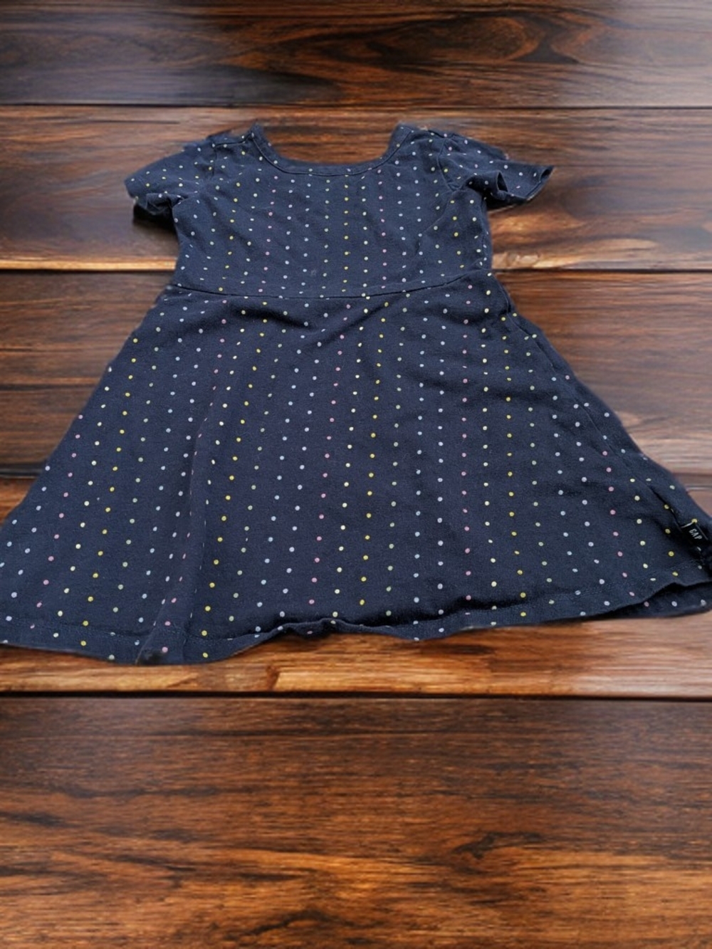 GAP Navy Dress with Multicolor Polka Dots Size 3T